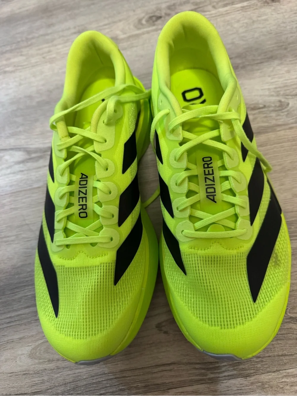 adidas Adizero Neon Yellow with Black Women's Athletic Running Shoes